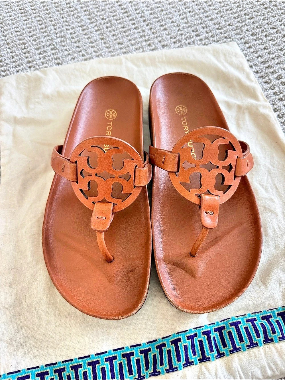Tory Burch Miller Cloud Sandals Brown